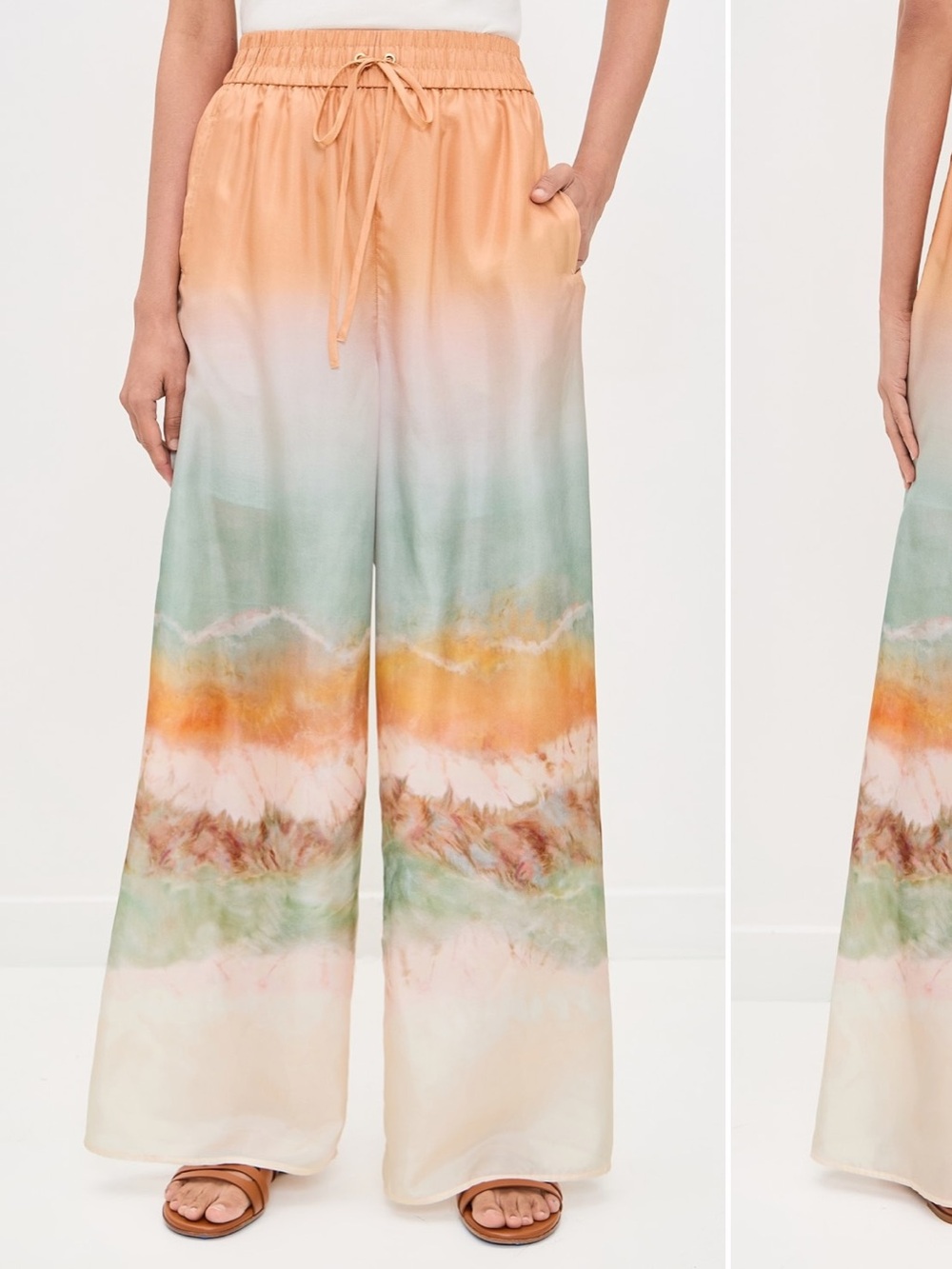 Zimmermann Daylight Silk Wide-Leg Ombre Pants